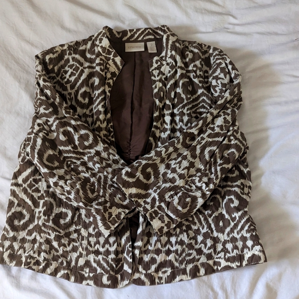 Brown &Cream chicos lightweight blazer size2